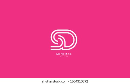 Alphabet letters icon logo SD or DS
