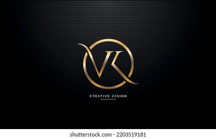 Alphabet Letters Icon Logo VK or KV Monogram	
