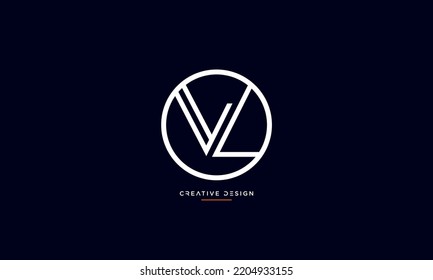 Alphabet Letters icon Logo VL or LV Monogram