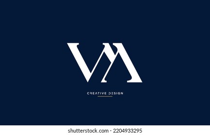 Alphabet Letters Icon Logo VM or MV Monogram	