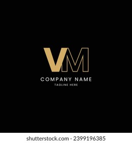 alphabet letters icon logo VM monogram

