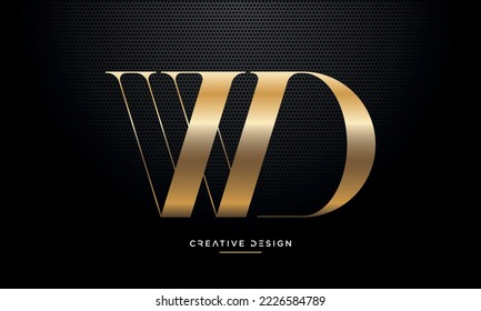 Alphabet letters Icon Logo WD or DW monogram	