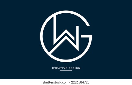 Alphabet letters Icon Logo WG or GW Monogram	