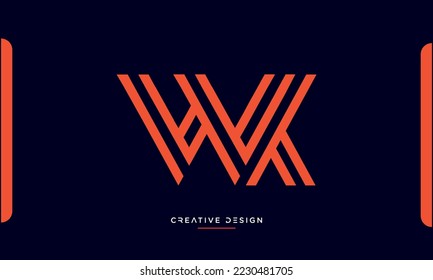 Alphabet letters Icon Logo WK or KW Monogram	