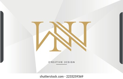 Alphabet Letters Icon Logo WN or NW Monogram	