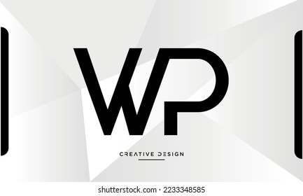 Alphabet Letters Icon Logo WP or PW Monogram	