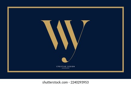 Alphabet letters Icon Logo WY or YW Monogram	