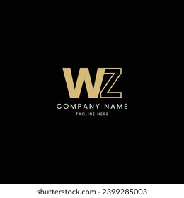 alphabet letters icon logo WZ monogram