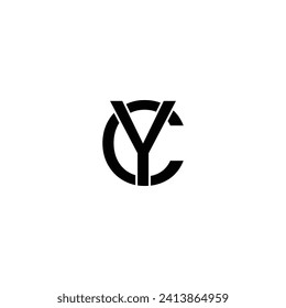 alphabet letters icon logo YC monogram