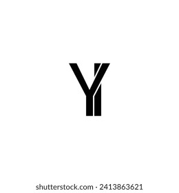 alphabet letters icon logo YH monogram