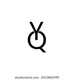 alphabet letters icon logo YQ monogram