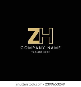 alphabet letters icon logo ZH monogram

