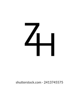 alphabet letters icon logo ZH monogram