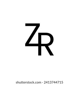 alphabet letters icon logo ZR monogram