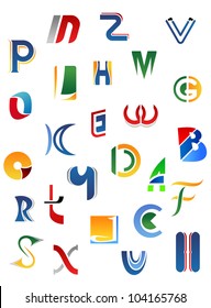 Alphabet letters and icons isolated on white background, such logo. Jpeg version also available in gallery