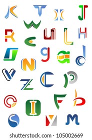 Alphabet letters and icons from A to Z for design, such logo. Jpeg version also available in gallery