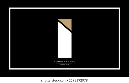 Alphabet letters I or II logo vector icon