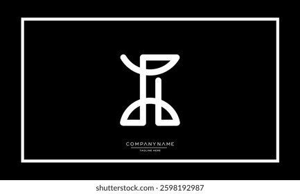 Alphabet letters I or II logo vector icon