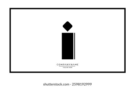 Alphabet letters I or II logo vector icon
