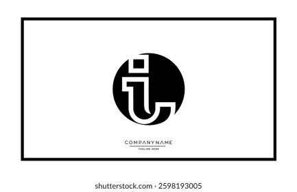 Alphabet letters I or II logo vector icon
