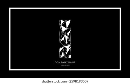 Alphabet letters I or II logo vector icon