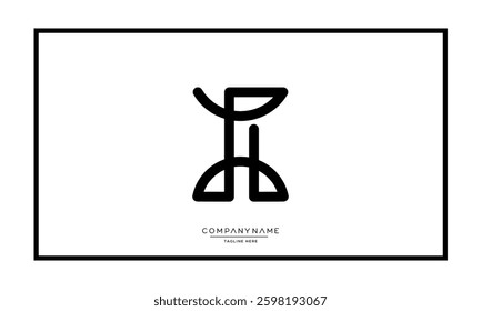 Alphabet letters I or II logo vector icon