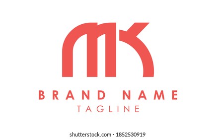 Letras alfabéticas Logotipo inicial Monograma MK, KM, M y K