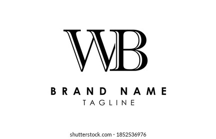 Alphabet letters Initial Monogram logo WB, BW, W and B