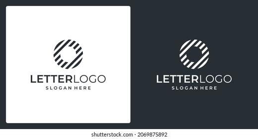 Alphabet letters Initial Monogram logo O with line models. Premium vector