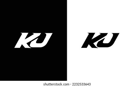 Alphabet letters Initial Monogram logo KU, KJ