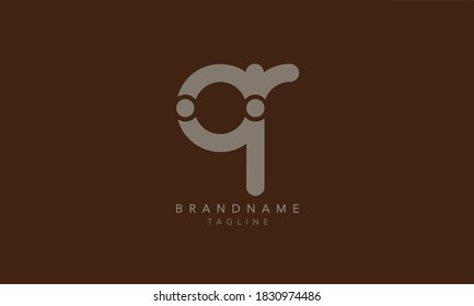 Alphabet letters Initial QR Monogram logo QR, RQ INITIAL, QR letter, Q and R