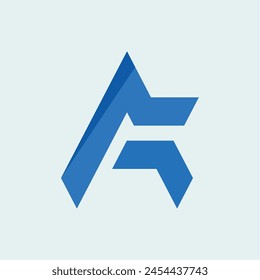 Alphabet letters or Initials. The AF, FA, A and F logo monograms are blue