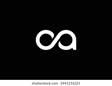 Letras del alfabeto Iniciales C A, icono del logotipo conjunto con la plantilla del vector de la tarjeta de visita.