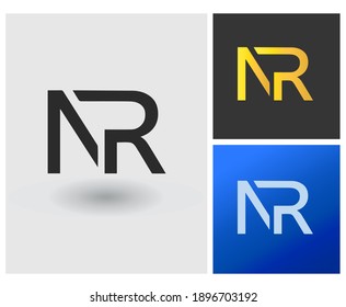 Alphabet letters Initials ideal 3d logo NR, AR, PR, N and R