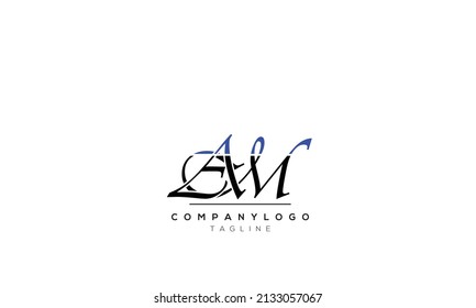 Alphabet letters Initials logo AM