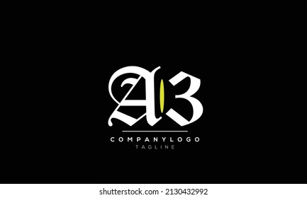 Alphabet letters Initials logo A3 AND AB