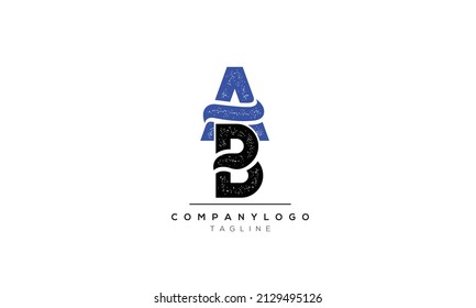 Alphabet letters Initials logo AB AND BA