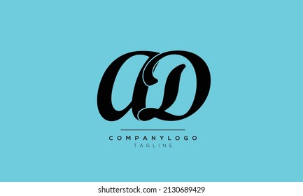  Alphabet letters Initials logo AD