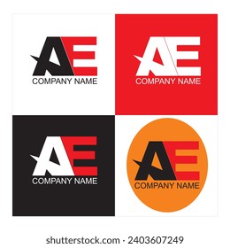 Alphabet letters Initials logo AE EA A E