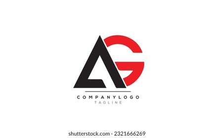 Letras alfabéticas Logo de Iniciales AG