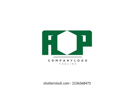 Alphabet letters Initials logo AP