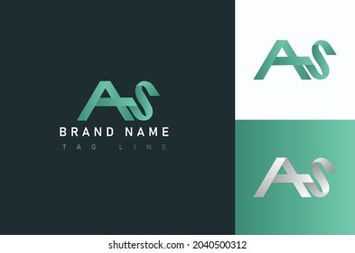 Alphabet letters Initials Logo AS, SA, A und S
