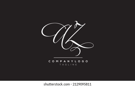 Alphabet letters Initials logo AZ