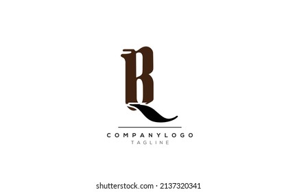 Alphabet letters Initials logo BL