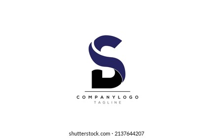 Alphabet letters Initials logo BS