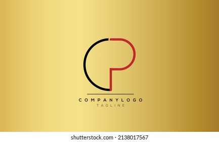  Letras alfabéticas Logo de Iniciales CP
