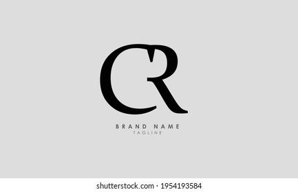 Logo de inicio de letras de alfabeto CR, RC, C y R