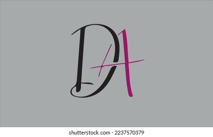 Alphabet letters Initials logo DA