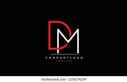 Alphabet letters Initials logo DM