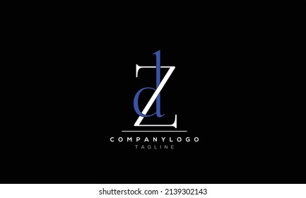 Alphabet letters Initials logo DZ